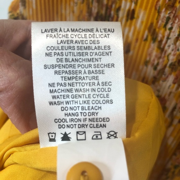 Maison DAmelie Yellow Floral Pleated Paris Halter Style Dress Size XS - Picture 10 of 10